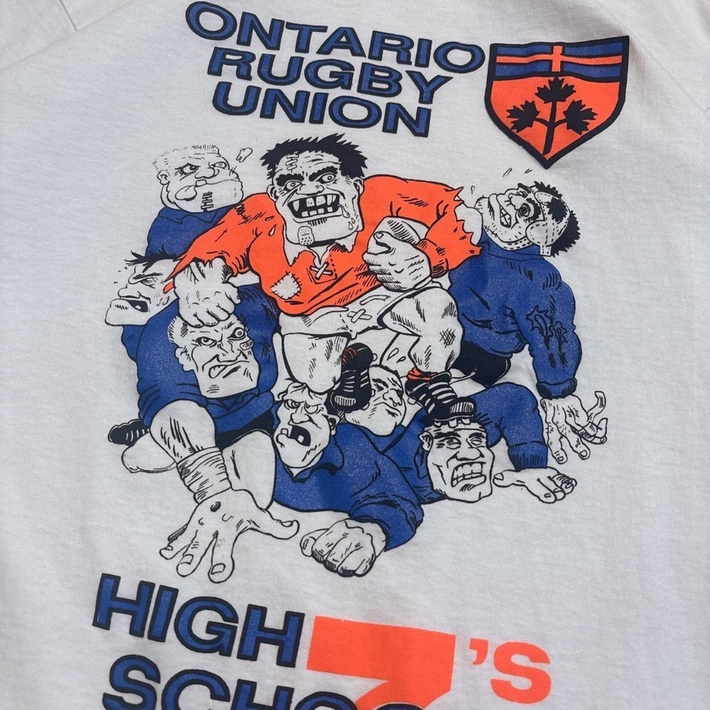 Vintage 90s Screen Stars Best Ontario Rugby graphic single stitch tee - Picture 4 of 8